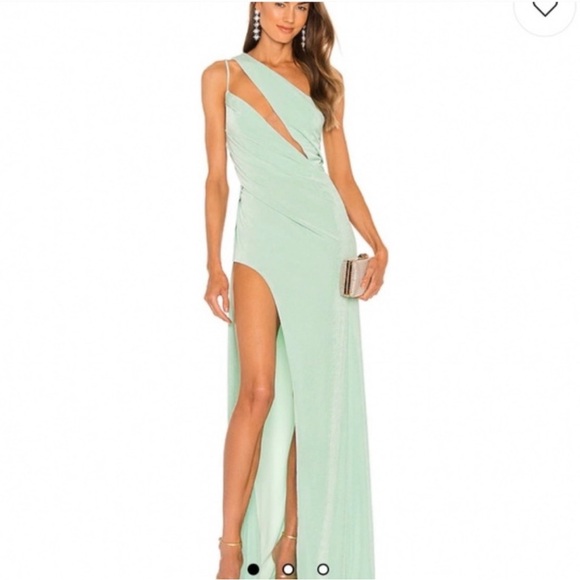 Katie May A Cut Above One Shoulder gown in sea green - Picture 1 of 8